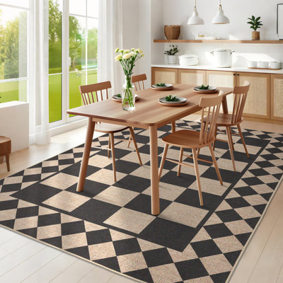 Tapis de patio imperméable à carreaux pour l'intérieur et l'extérieur
