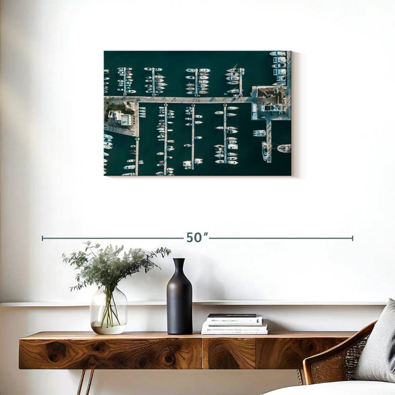 Mehar Moored Boats And Yachts, 20" H x 30" W