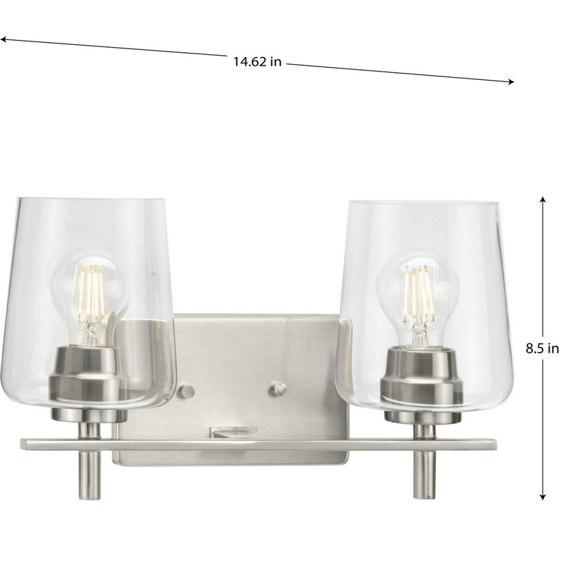 Éclairage pour salle de bain 2 lumières à intensité variable Funda, Nickel brossé
