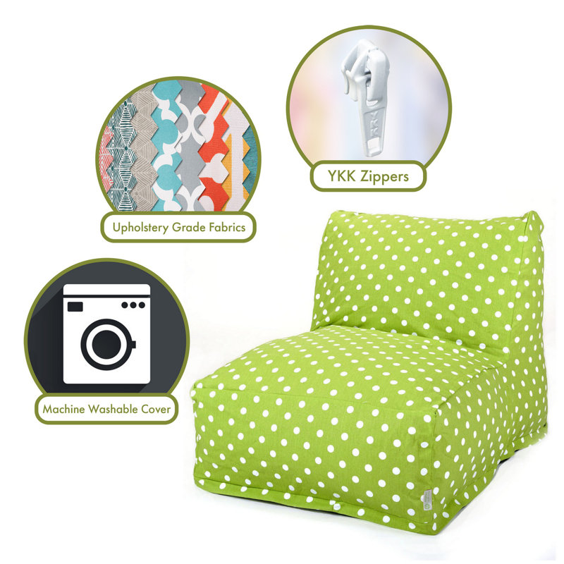 Aalin Cotton Bean Bag Chair & Lounger, Lime