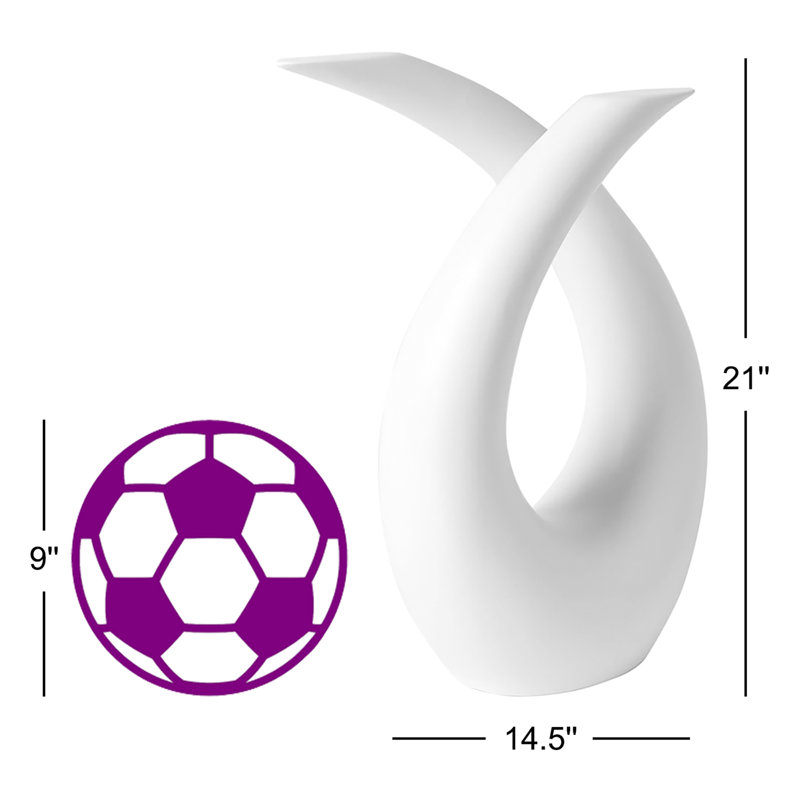 Matte White Ceramic Abstract Loop Sculpture