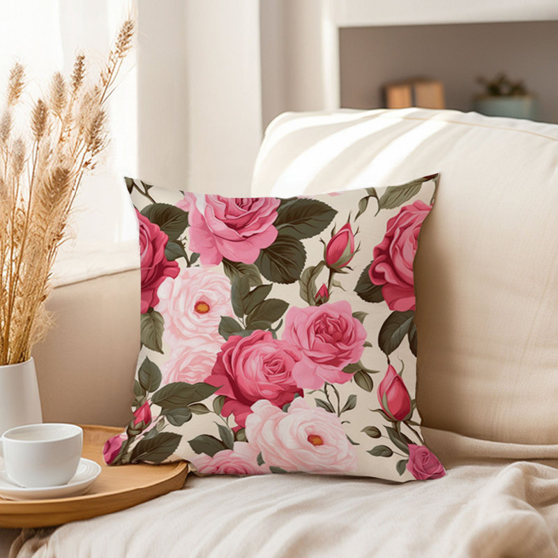 Floral Rose Flowers Pattern I Classic, 18"H x 18"W