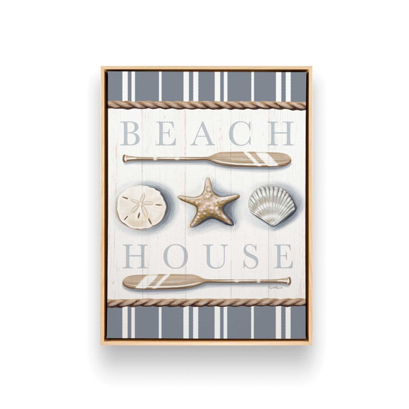 «Beach House» par Elizabeth Tyndall, reproduction d'art, Toile avec cadre, Tanné, L 18 po x H 24 po