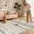 Modern Geometric Area Rug Machine Washable Low Pile Carpet Non-Slip Abstract Pattern Soft Floor Mat-91237513-80614697