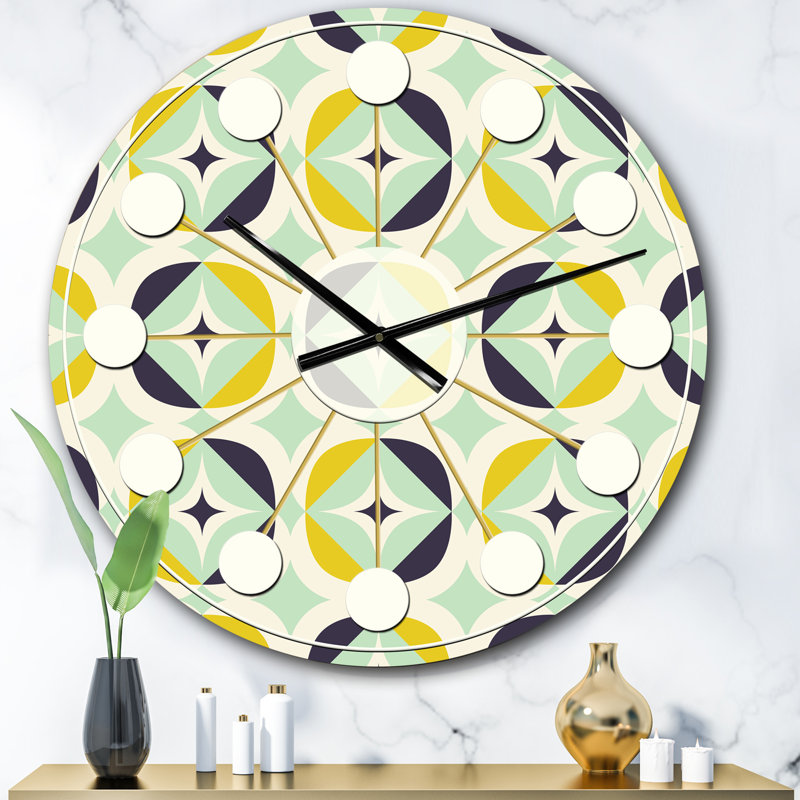 Horloge murale diamant rétro V - Mid-Century moderne, Surdimensionné
