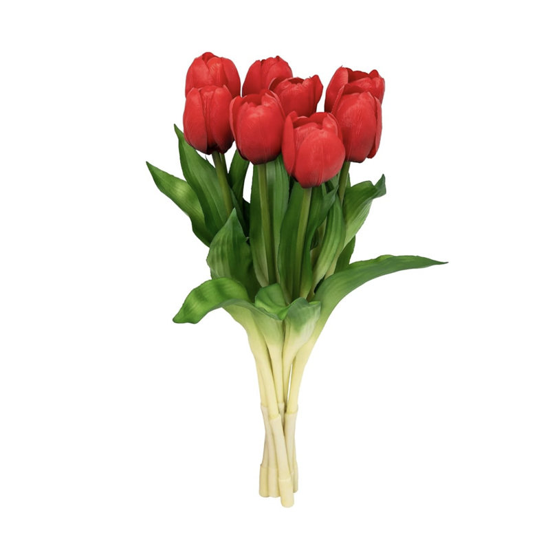 Artificial Tulip Arrangement - 8Pcs, Red