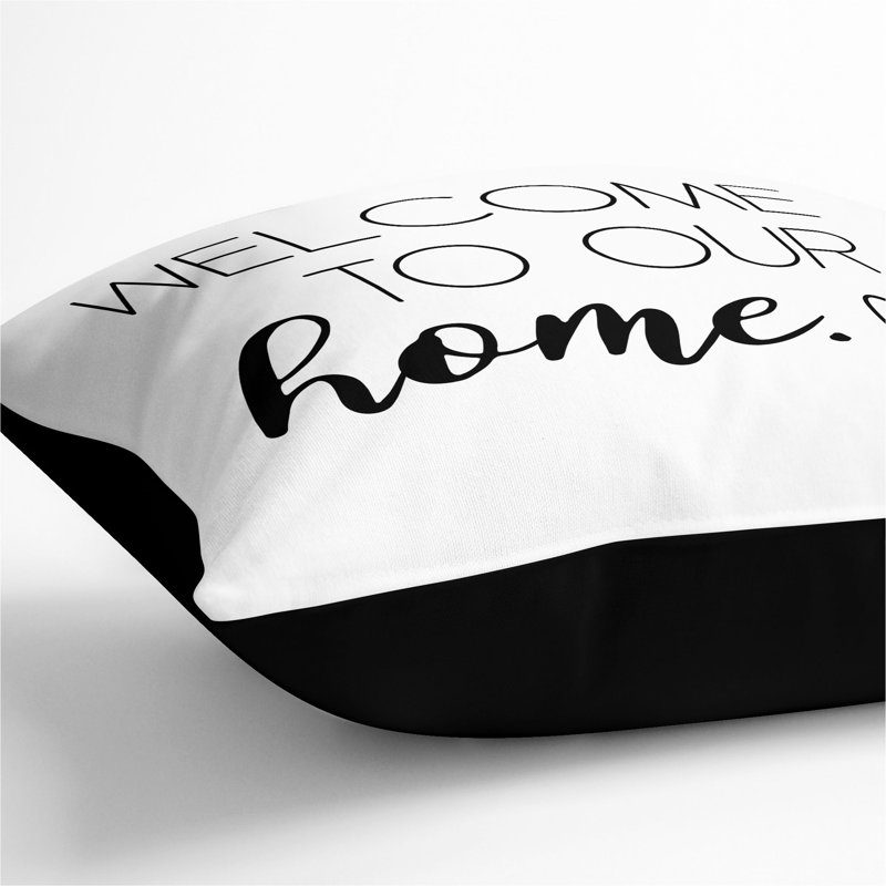 Welcome to Our Home Scatter Cushion, 55cm H x 55cm W x 20cm D, Black
