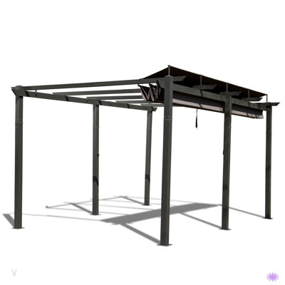 Outdoor Living Outdoor Retractable Pergola With Weather-Resistant Canopy Aluminum Garden Pergola Patio Grill Gazebo For Courtyard