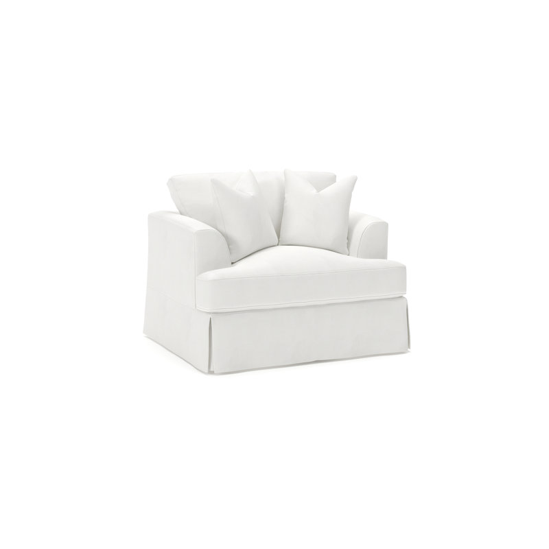 Lucia Slipcovered Armchair, Classic Bleach White Twill