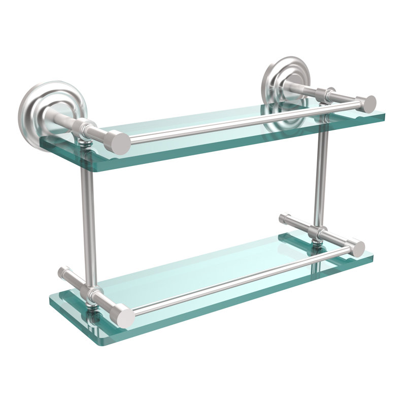 Étagère 2 pièces à niveaux leamore, Chrome satiné, H 8 po x l 16 po x P 5 po