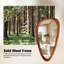 Miroir mural irrégulier à cadre en bois naturel, conception asymétrique unique-2000705397-2000705400