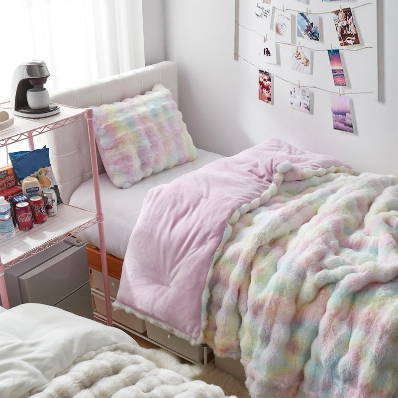 Coma Inducer Sherbert Scoops Rainbow Oversized Comforter Set, Alaskan King Comforter + 4 King Shams