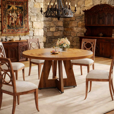 47" Wood Dining Table Round Dining Table (Just 1pcs Dining Table)