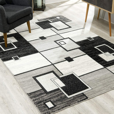 Tapis gris à motif abstrait Dillup-Jones