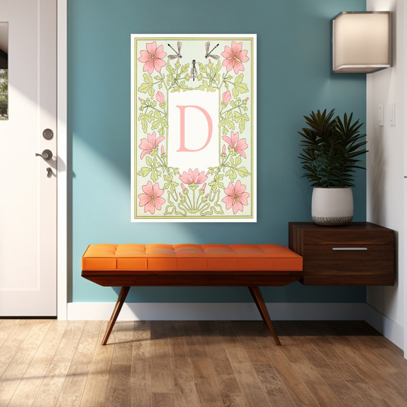 Art nouveau, art floral rétro classique, 48" H x 32" W