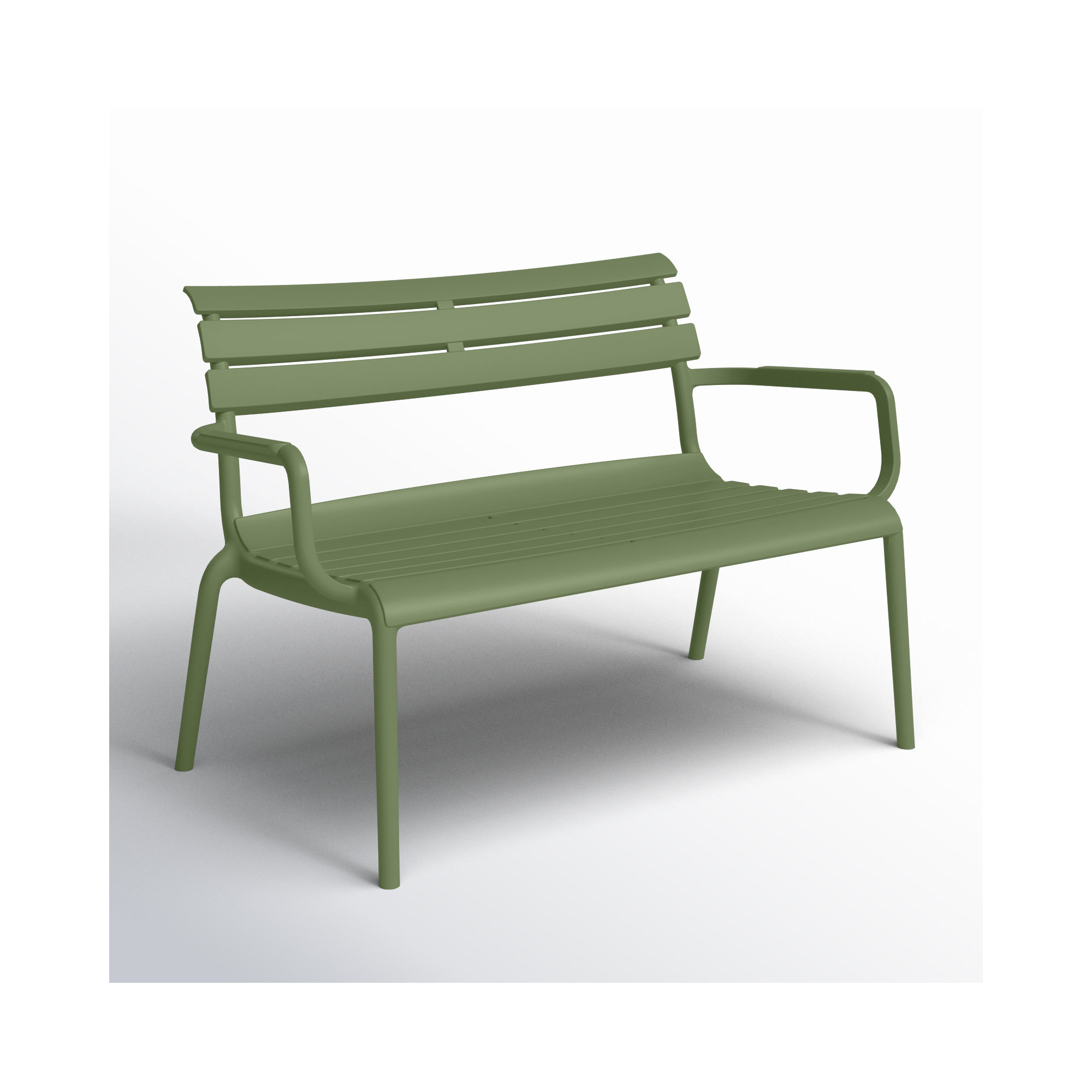 Ruta Paris 46'' Outdoor Bench, Olive Green