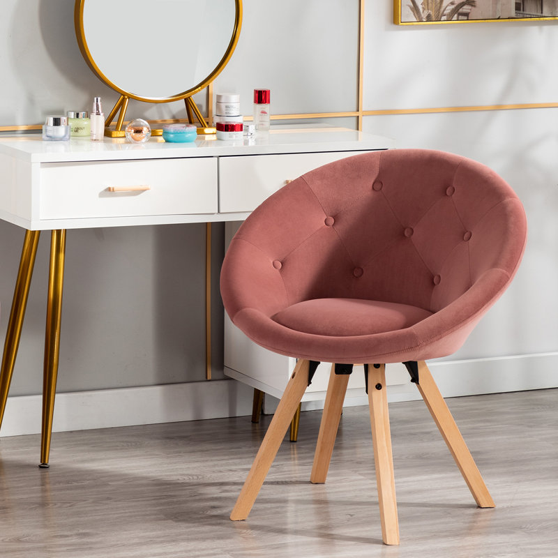 Angellique Velvet Accent Chair, Pink