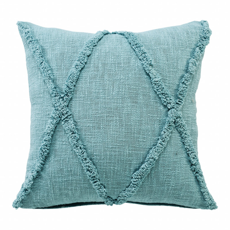 Geometric Reversible Pillow Insert, 20"H x 20", Aqua Sky Blue