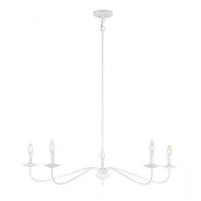 Abigeal 5 - Light Candle Style Classic Chandelier in Bisque White