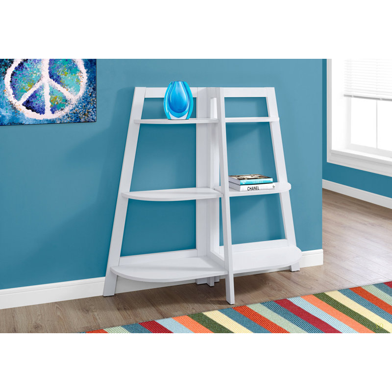 Bibliothèque, bibliothèque, étagère, 3 niveaux, H 48 po, bureau, stratifié de chambre à coucher, contemporain, moderne, Blanc