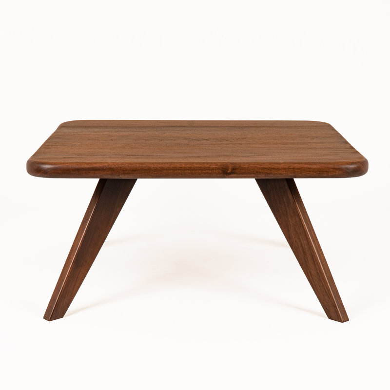 Petra Square Walnut Wood Coffee Table, Mid-Century Modern, 16" H x 16" L x 16" W