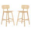 Tabouret de bar d'intérieur en bois, finition naturelle, ensemble de 2-118737590