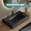 BB02-30-109, lavabo intégré à surface solide sans drain ni robinet, couleur noir mat