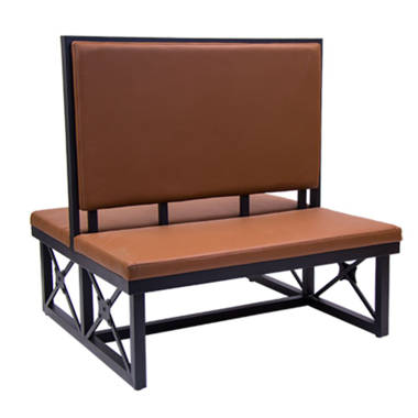 72L, Veneer Booth with Upholstered Back & Seat in Black