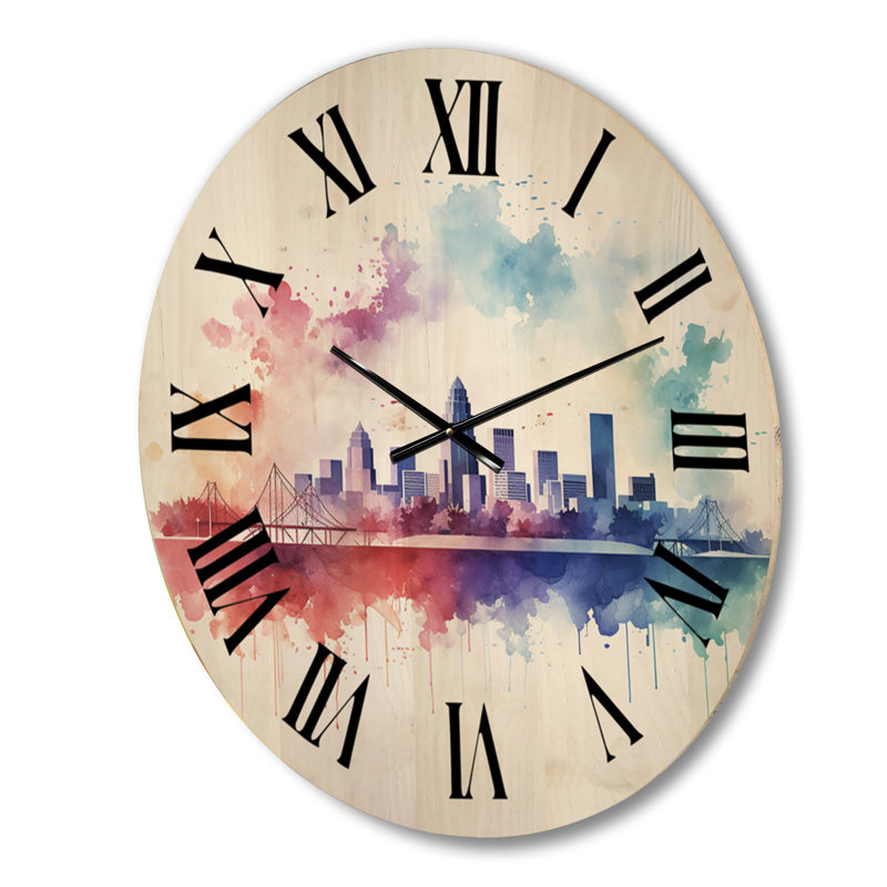 Horloge murale en bois massif Parilee, Grand
