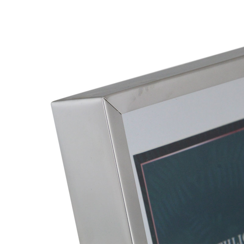 Contemporary Rectangular Photo Picture Frame - Silver and Clear, 4" x 6"