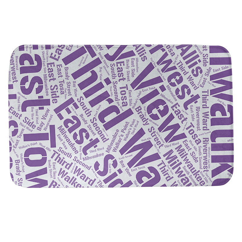Milwaukee Memory Foam Non-Slip Bath Rug, Medium, Purple