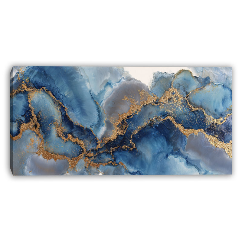 «Deep Sea Gold Flow», art mural sur toile tendue, H 24 po x l 48 po x P 1,5 po