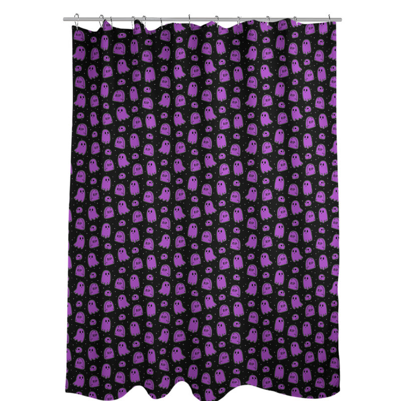Rideau de douche simple katelyn elizabeth classic ghosts, Mauve / Noir