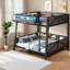 Lits avec rangement, lit superposé double en bois aggloméré, style industriel pour la maison