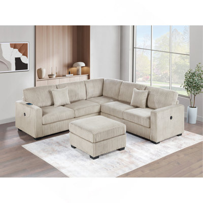 Ensemble de canapé modulaire rembourré en velours côtelé 4 pièces Living Room