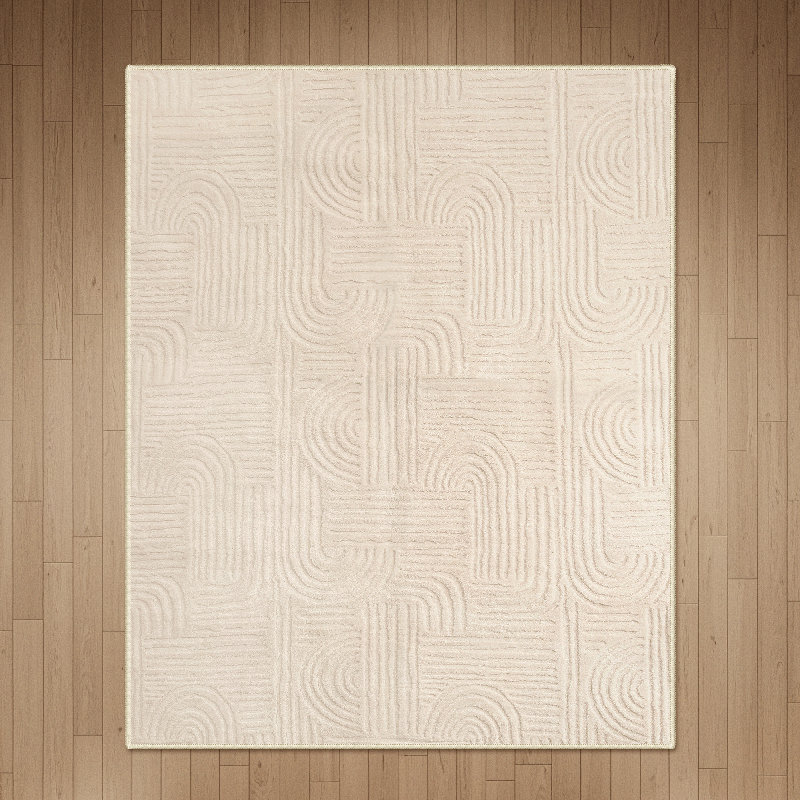 Tapis d'intérieur lavable texturé antidérapant en laine, Rectangle 6 pi 8 po x 9 pi