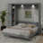 Gulshara Murphy Bed Wall Bed With Shelves, Wardrobe And LED Lights-487071965-487071966