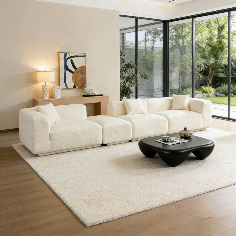 Canapé moderne et minimaliste, sièges confortables et élégants pour le salon, Blanc
