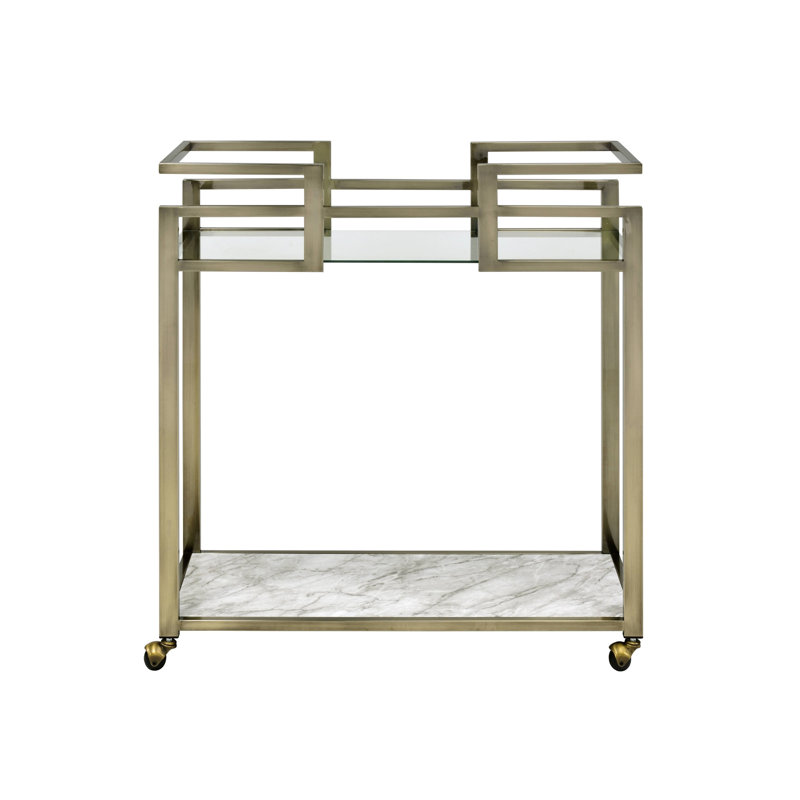 Neilo Clear Glass Kitchen Cart