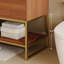 Meuble-lavabo autoportant moderne de 29,9 po avec lavabo sous comptoir en céramique frittée et tablette inférieure pour les petites salles de bain, appartement-311338491
