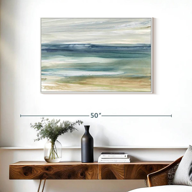 Brise océanique I, Cadre flottant blanc, 37 po x 25 po