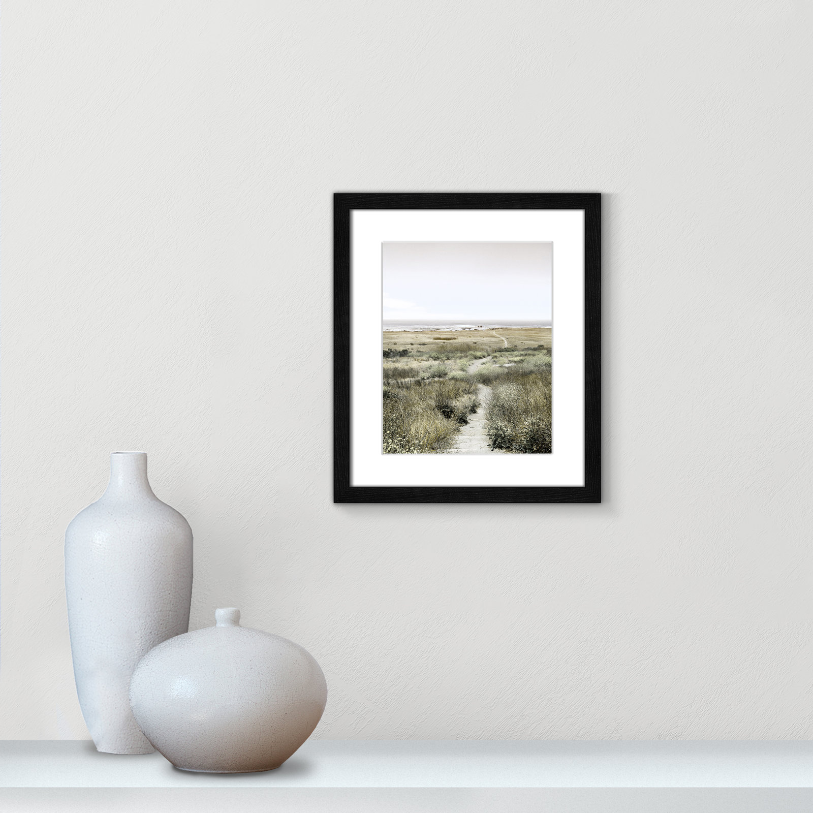 Toscani "Footpath to Paradise" Print, Black Wood Grain, 13 W x 15 H x 0.75 D