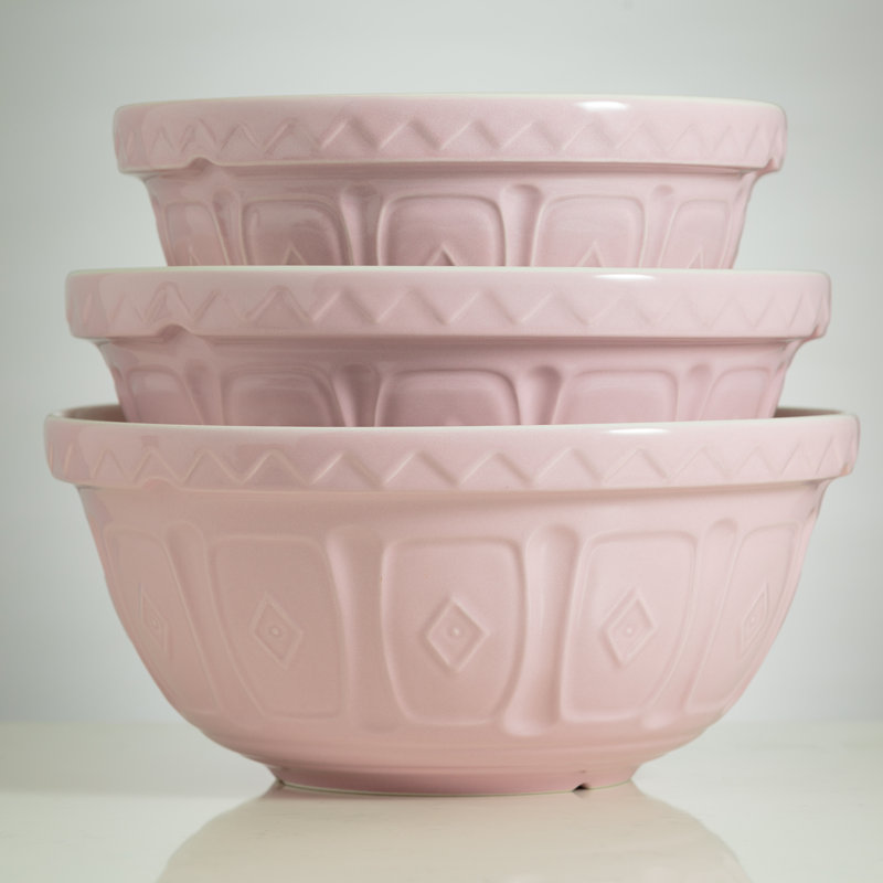 Blush Ceramic Geometric Textured Mixing Bowl