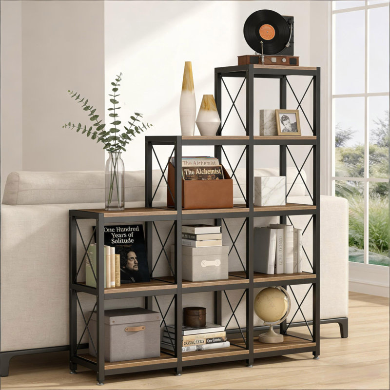 Corner Etagere,Ladder Display Shelf,L-Shaped Bookshelf