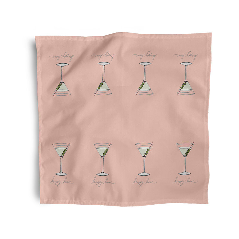 Cevdet Polyester Square Napkin, Coral