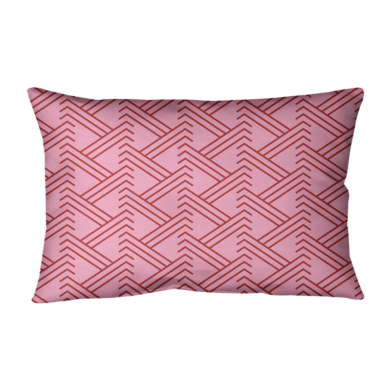 Coussin lombaire géométrique, Rose / Rouge
