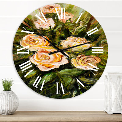 Four VIntage Pink Roses - Traditional wall clock
