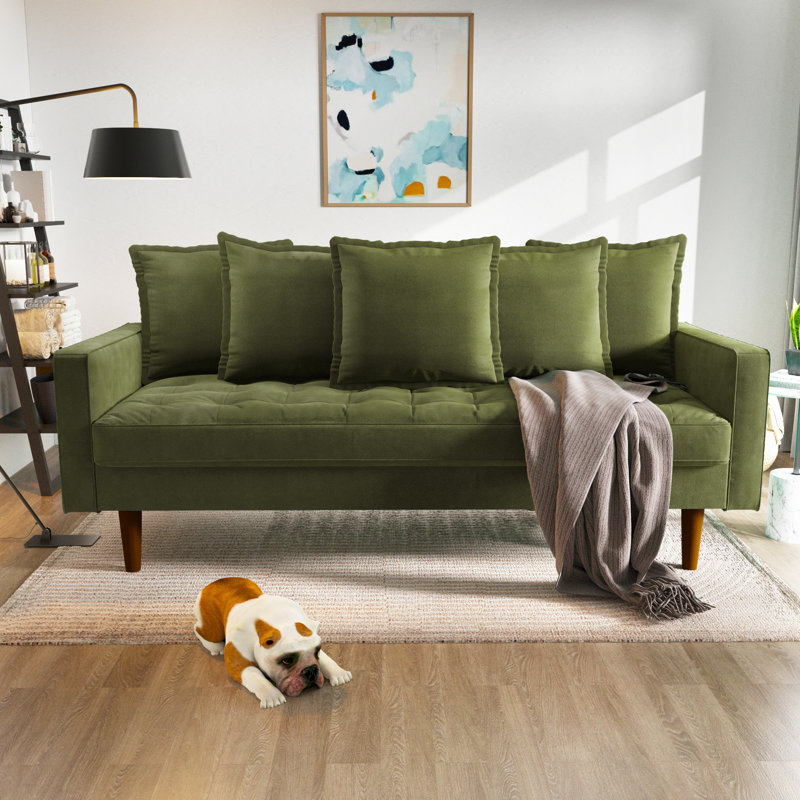 Sharna 70'' Velvet Square Arm Sofa Couches for Living Room Comfy Sofas Loveseat for Bedroom, Office and Apartment