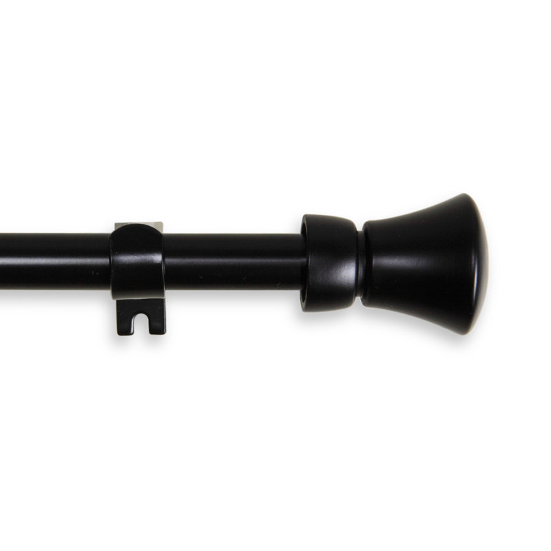 Tringle à rideaux simple Welt, De 28 po à 48 po de largeur, Noir
