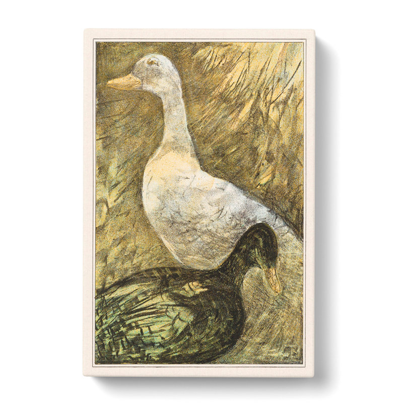 Two Standing Ducks by Theo Van Hoytema - Wrapped Canvas, 50cm H x 35cm W x 3cm D